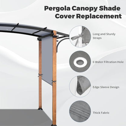 17' x 6.8' Waterproof Pergola Canopy Replacement Cover, Light Gray | Waterproof - Image 5