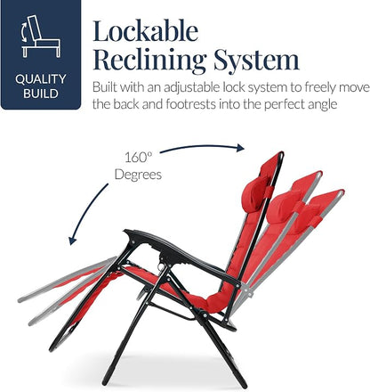 Best Choice Products Oversized Padded Zero Gravity Chair, Folding Outdoor Patio - Image 7
