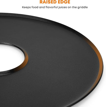 Stanbroil Round Griddle Insert for Weber 22" Kettle Charcoal Grill, Nonstick Coating Flat Top Griddle Plate, 22 Inch Kettle Grill Accesories, Black