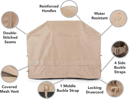 Covermates Grill Cover - Weather Resistant Outdoor Cover, Heavy Duty BBQ Covers for Large Outdoor Kitchen, Ultima 600D Polyester, 80 Inch, Ripstop Tan