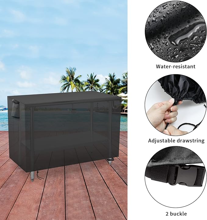 Outdoor Prep Table Cover 48 Inch,Waterproof Patio Stainless Steel Metal BBQ Table Cover All Season Protection for Outdoor Table - 48 x 24 x 35 Inch