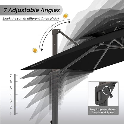 10 X 13 FT Cantilever Patio Outdoor Umbrella - Image 7