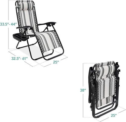 Best Choice Products Set of 2 Adjustable Steel Mesh Zero Gravity Lounge Chair - Image 3