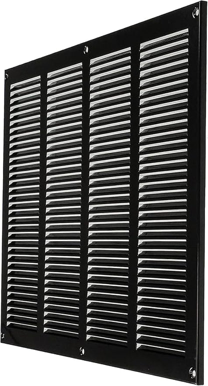 Repa Market 2-Pack Air Vent Cover 16x12 Inch (Outer Dimensions) Black Galvanized Steel Louvered Grill Cover with Mesh Screen/Wall or Ceiling Vent/HVAC Register for Indoor and Outdoor Ventilation
