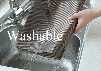PIGCHCY Placemats Heat-Resistant Non-Slip Washable Easy to Clean Woven Vinyl Placemats for Dining Table(Set of 4, Grey)