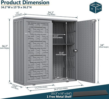 HOMSPARK Indoor/Outdoor Storage Cabinet - Image 3