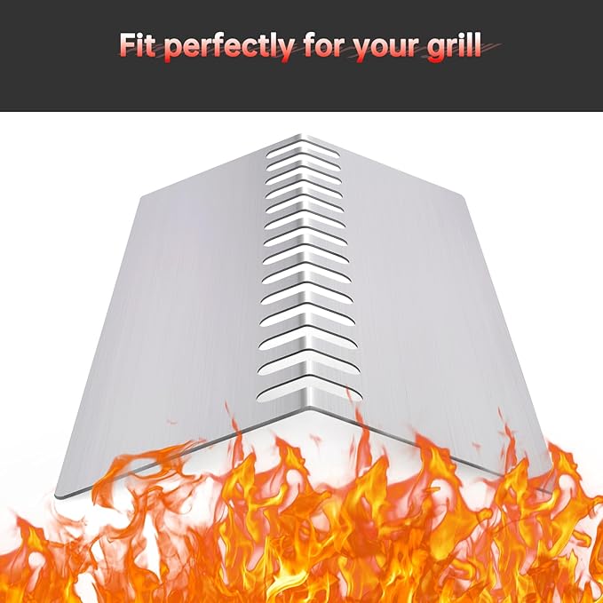 9MM 16517 Grill Grates 16GA Grill Heat Plates for 16631 16520 Bull Grill Replacement Parts, BBQ Bull Brahma 5 Burner 57568, 57569, 57568CE, 57568AGA, 57569CE, 57569AGA, Stainless Steel Grids