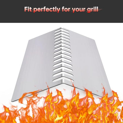 9MM 16517 Grill Grates 16GA Grill Heat Plates for 16631 16520 Bull Grill Replacement Parts, BBQ Bull Brahma 5 Burner 57568, 57569, 57568CE, 57568AGA, 57569CE, 57569AGA, Stainless Steel Grids