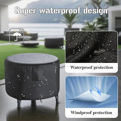 Chinchilla Heavy Duty 44 Inch Round Fire Pit Cover - 100% Waterproof & Weatherproof, Durable All-Season Protection for 41/42/43/44 Inch Propane Fire Pits and Tables