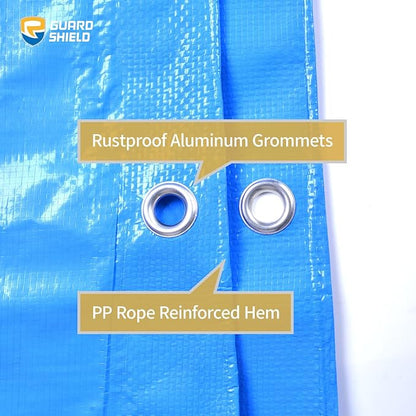 GUARD SHIELD Blue Tarp Waterproof 6x6 Feet Medium Duty All Purpose Poly Tarps Cover 7mil
