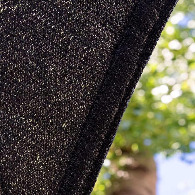 Amgo Custom Size 19' x 21' Black Rectangle Square Sun Shade Sail UPF50+ - Image 9
