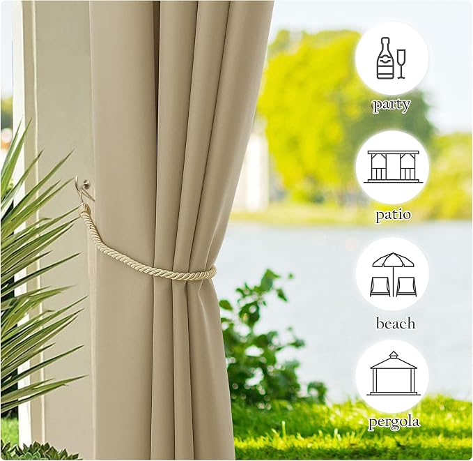 NICETOWN Canvas Weighted Outdoor Curtains - Image 5