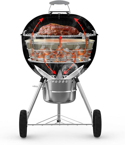 onlyfire Stainless Steel Charcoal Ash Basket, Charcoal Firebox Set with Heat Deflector for Weber 22-inch Kettle Charcoal Grills