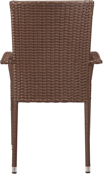 Patio Sense 62664 Morgan Outdoor Wicker Stacking Chairs, Powder-Coated Steel - Image 7