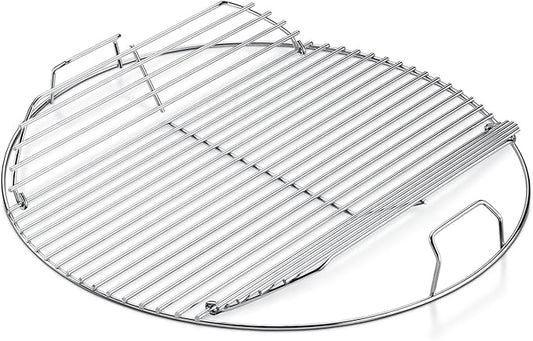 Hinged Cooking Grate for 22” Charcoal Grill, Round Charcoal Grate for Weber 7436, Grill Grate Replacement Part for Weber One-Touch, Smokey Mountain Cooker, 22" Kettle Charcoal Grill Parts with Handle