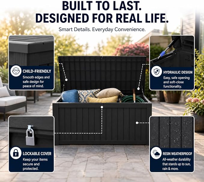 150 Gallon Resin Deck Box, Package Delivery Box - Image 5
