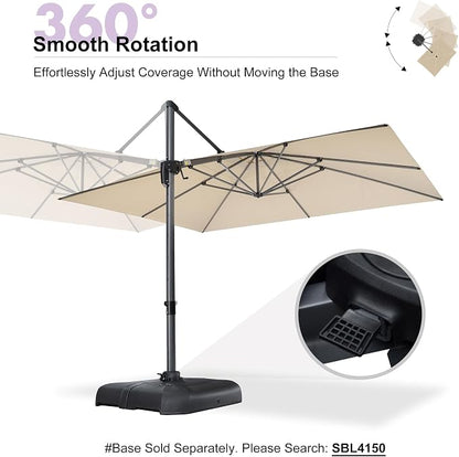 PURPLE LEAF Patio Cantilever Umbrella 10' x 13' Large Space - Image 6