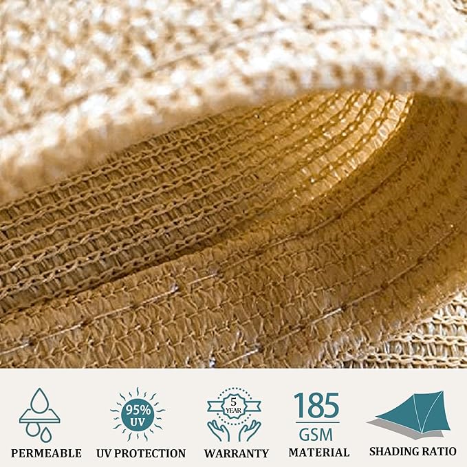 Shade&Beyond 6'x15' Sun Shade Sail Canopy Rectangle, UV Block Breathable Curved - Image 3