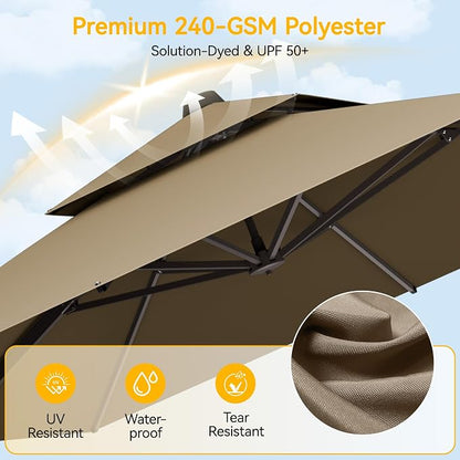 10x13 FT Patio Cantilever Umbrella - Image 7