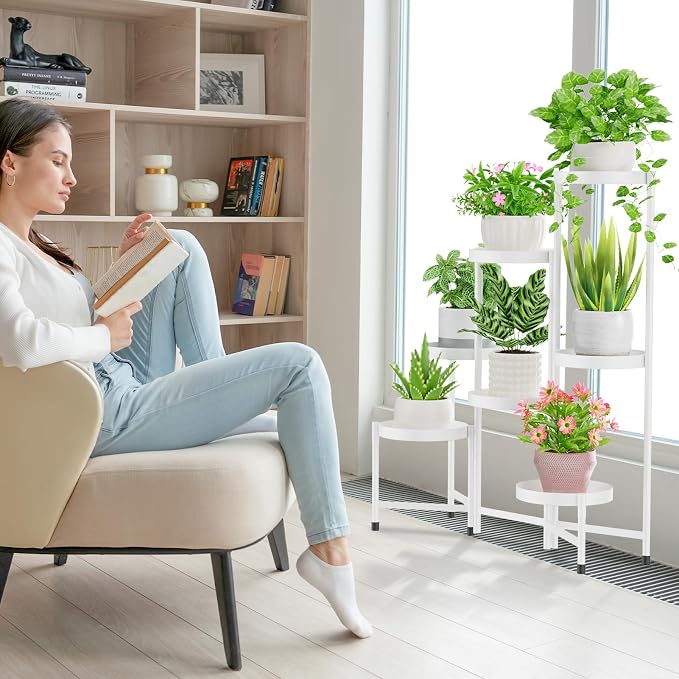 iDavosic.ly Plant Stand Indoor Outdoor, 8 Tier Metal Corner Shelf, Folding - Image 6