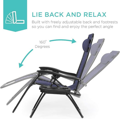 Best Choice Products Set of 2 Adjustable Steel Mesh Zero Gravity Lounge Chair - Image 4