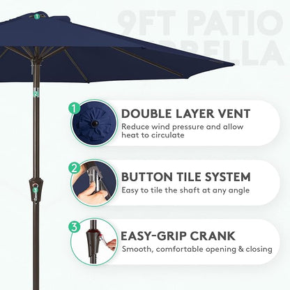 JEAREY 10 ft Outdoor Patio Umbrella w/Tilt and Crank - Image 2