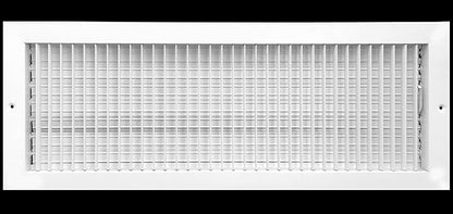 HVAC Premium 24" X 10" Adjustable AIR Supply Diffuser - HVAC Vent Cover Sidewall or Ceiling - Grille Register - High Airflow - White [Outer Dimensions: 25.75"w X 11.75"h]