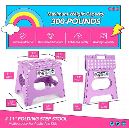 Delxo Folding Step Stool 11 Inch, 300 Lbs Step Stool - Image 2