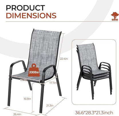 TLSUNNY Patio Chair, Outdoor Stackable Textilene Chairs Set of 4, - Image 2