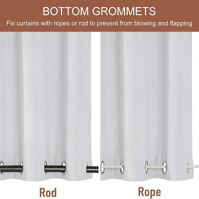 RYB HOME 2 Panels Outdoor Curtains - Image 3