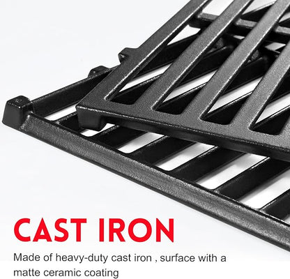 GGC 19.5" Grill Grates for Weber Genesis 300 Series, 7524/7528 Grill Parts Replacement for Weber E-310, E-320, E-330, S-310, S-320, S330, EP-310, EP-320, EP-330, 2 PCS Cast Iron Cooking Grid