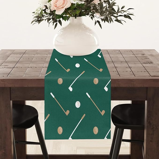 Golf Club Golf Ball Table Runner Kitchen Dining Table Runner 13*36in Table Center Decor for Indoor Outdoor Home Holiday Party