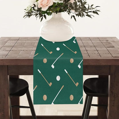 Golf Club Golf Ball Table Runner Kitchen Dining Table Runner 13*36in Table Center Decor for Indoor Outdoor Home Holiday Party