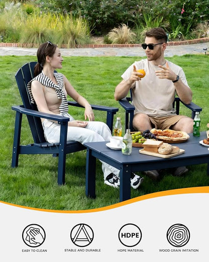 Stackable Set, 4 Chairs with 47in Table, All-Weather HDPE, HDPE All-Weather - Image 4