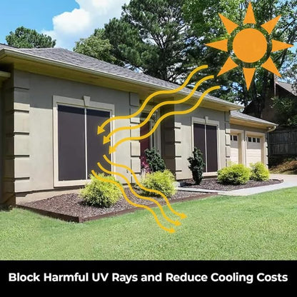 Custom Solar Screens for Windows Exterior 80% Shade - Pre-Framed Solar Window Screen Mesh - Home Improvement for Reduced Glare & Heat - UV Blocker Fabric - Fully-Assembled & Ready to Install