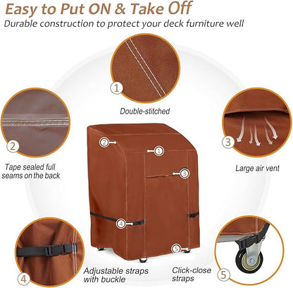 NettyPro Grill Cover Heavy Duty Waterproof 32 inch, Outdoor 2 Burner BBQ Gas Grill Cover for Outside Small Weber, Char-Broil, Brinkmann, Jenn Air, Nexgrill Barbecue, Brown