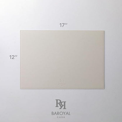 Faux Leather Placemats Set of 6 Vinyl Washable Wipeable Table Mats for Kitchen Dining Table Heat Resistant Waterproof Modern Indoor/Outdoor Placemats Non-Slip Easy Clean Place Mats-Cream White
