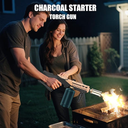 Flame Thrower Gun - Propane Cooking Torch Grill Lighter - Adjustable Flamethrower - Powerful Torch for BBQ, Campfire, Charcoal Wood, Weed (Tank Not Included)