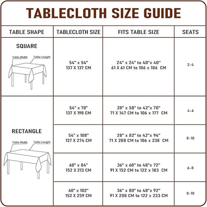 Clear Plastic Tablecloth Protector 54x54 inch Waterproof Oilproof Stain Resistant Wipeable Table Cover for Dining Tables