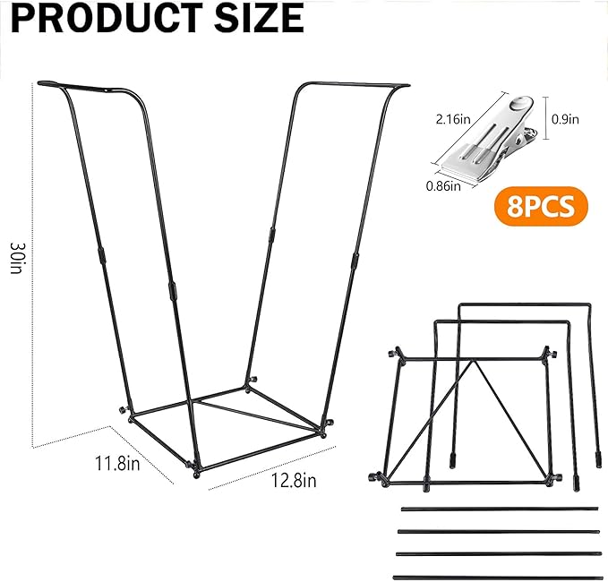 Metal Trash Bag Holder - Garbage Bag Holder Frame Holds 30-45 Gallon Bags-Multi-Use Outdoor Leaf Bag Stand for Yard Camping Garden Lawn Party Supplies (2 Pcs)