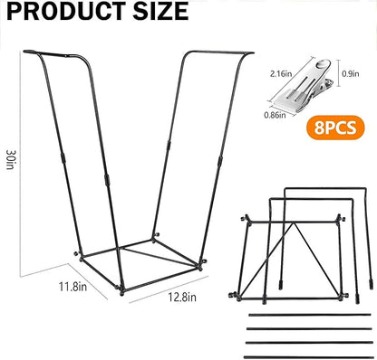 Metal Trash Bag Holder - Garbage Bag Holder Frame Holds 30-45 Gallon Bags-Multi-Use Outdoor Leaf Bag Stand for Yard Camping Garden Lawn Party Supplies (2 Pcs)