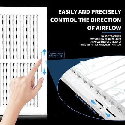 16x4 Vent Register [Duct Opening],Vent Covers for Home Ceiling,Two-Way Ventilation Register,Adjustable Solid Steel Wall Register Vent Cover(16"W x 4"H [Duct Opening])