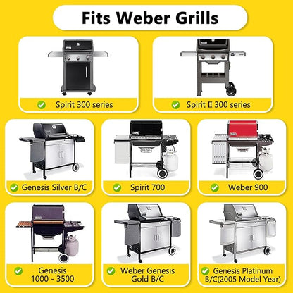 17.5 Inch 7638 Grill Grates Replacement for Weber Spirit & Spirit II 300 Series, Spirit E/S-310, E/S-320, E/S-330, Spirit 700, Genesis 1000-3500, Genesis Silver Gold Platinum B/C Gas Grills