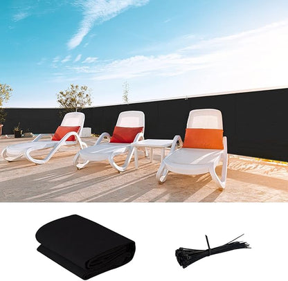 LOVE STORY Custom Size 2'6''x25' Black Balcony Privacy Screen,UV Block Privacy Fence Screen,90% Shield for Outdoor Pool Garden Apartment Railing