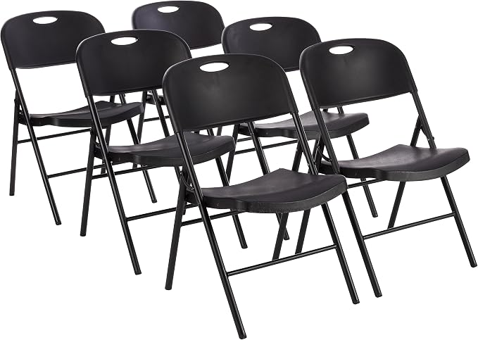 Amazon Basics Sturdy Foldable Portable Plastic Chair, 350-Pound Capacity by AmazonBasics
