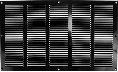 Repa Market Air Vent Cover 20x12 Inch (Outer Dimensions) Black Galvanized Steel Louvered Grill Cover with Mesh Screen/Wall or Ceiling Vent/HVAC Register for Indoor and Outdoor Ventilation