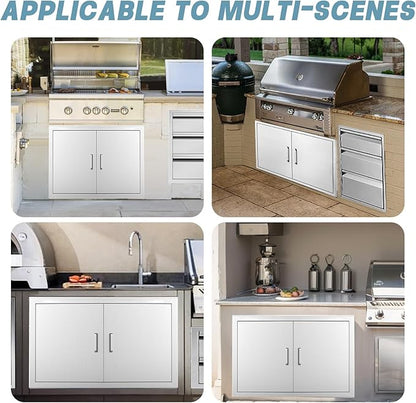 Outdoor Kitchen Door, 27 "W20 H Outdoor Kitchen Access Door, Stainless Steel Barbecue Single Door, Can Be Used for Outdoor Kitchen Island Or Outdoor Kitchen
