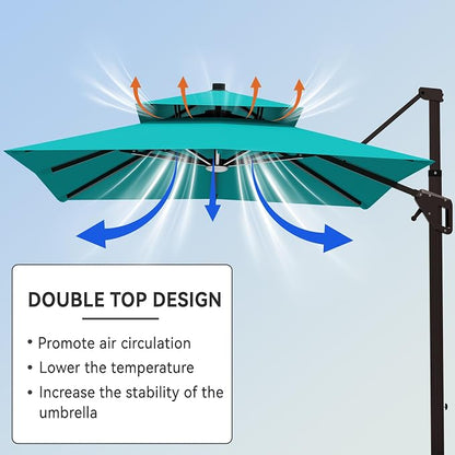9' X 12' Cantilever Patio Outdoor Umbrella - Image 6