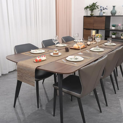 Myir JUN Table Runner, Vinyl Table Runner Indoor 72 Inch Long Arbitrarily Cropped Runner for Table Heatproof for Home Party (Light Brown, 12 x 72 inch)
