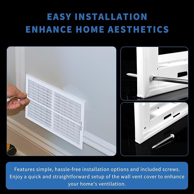 16x4 Vent Register [Duct Opening],Vent Covers for Home Ceiling,Two-Way Ventilation Register,Adjustable Solid Steel Wall Register Vent Cover(16"W x 4"H [Duct Opening])